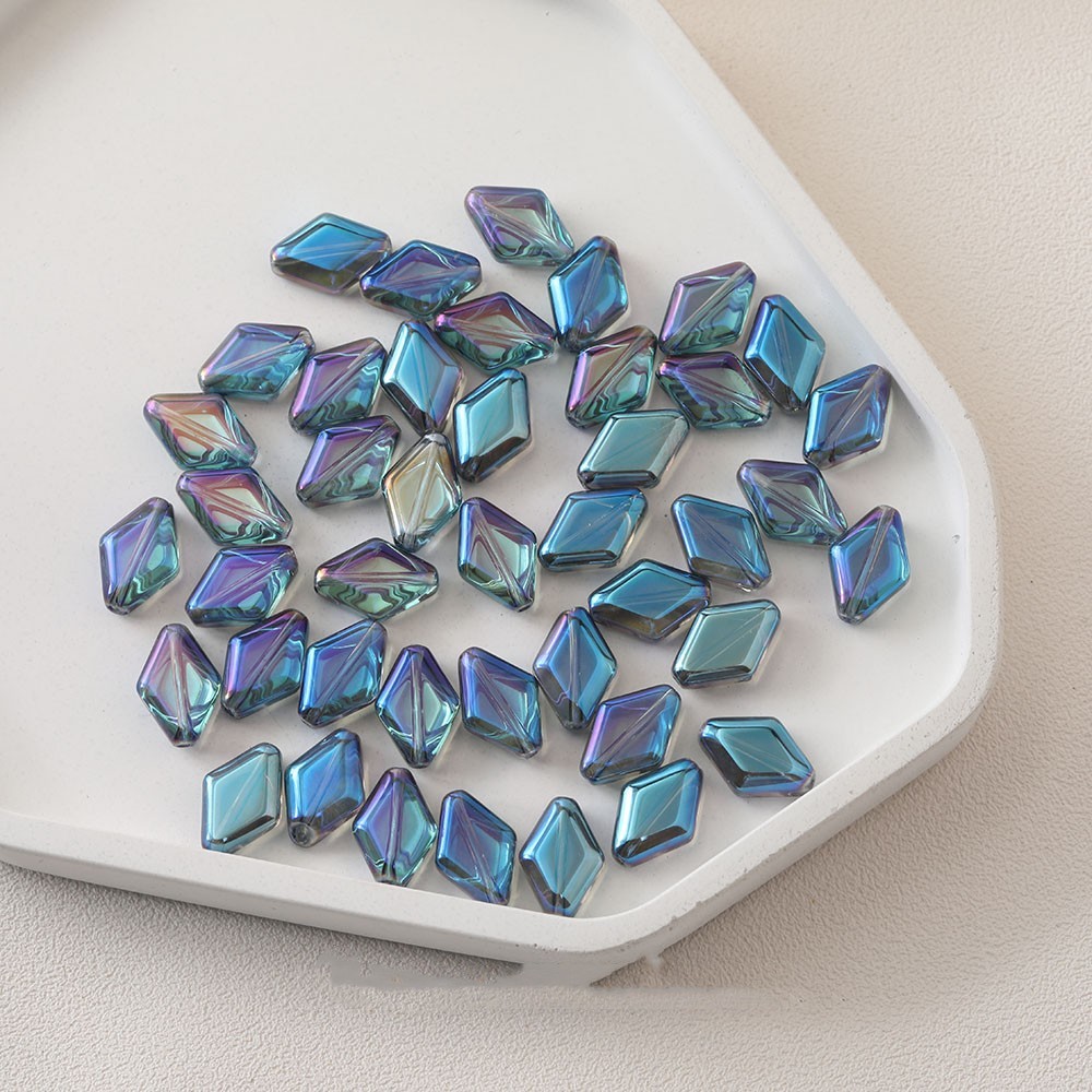 Cuentas de bicono de cristal checo de 10x15mm, cuentas de cristal rómbico de Color galvanizado hechas a mano, accesorios para anillos colgantes, manualidades Diy, 20 piezas: Gris