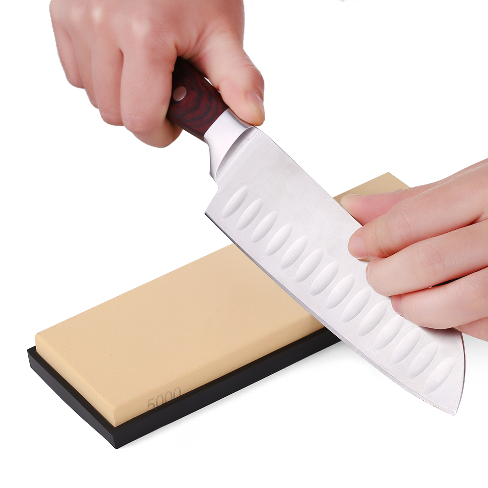 1pcs 5000 Grit Sharpening Stone Non-slip Silicone Holder Knife Sharpening Polishing Stone Fine Whetstone Grindstone 180*60*15mm