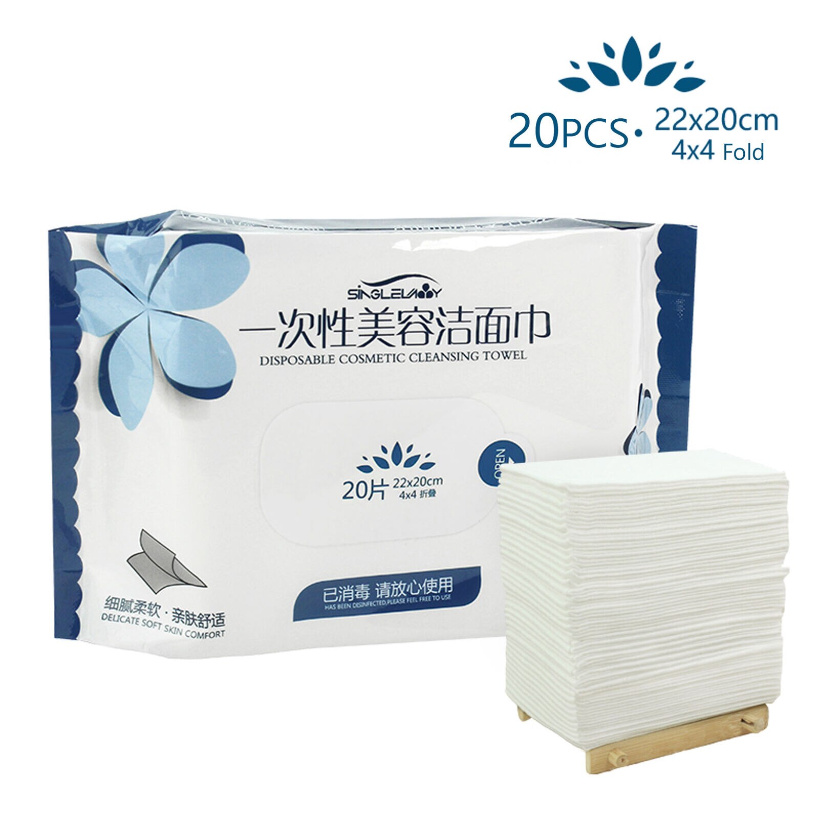 Luxury Disposable Face Cloths Towel Cotton Wash Infection Control Supersoft Cotton Disposable Wet And Dry Towel: Plain Weave 20pcs