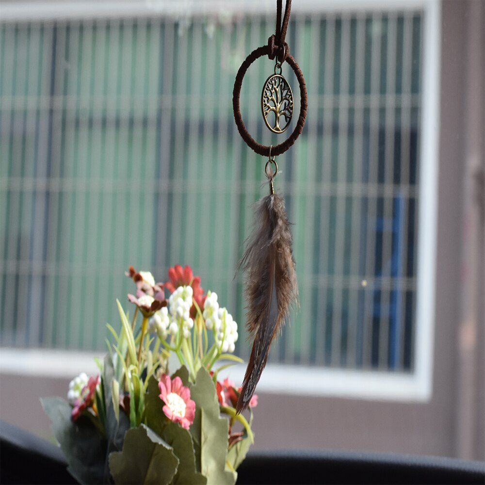 mini łapacz snów wisiorek robić samochodu wiszące ozdoby indyjski Dreamcatcher wiatr kuranty Dom dekoracje wnętrze auta ozdoby zawieszenia