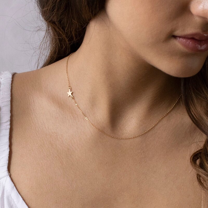 stella Gioielli Fatti A Mano Collana oro riempito Girocollo Pendenti con Gemme E Perle Boho collier Femme Kolye Collana Dei Monili per Le Donne