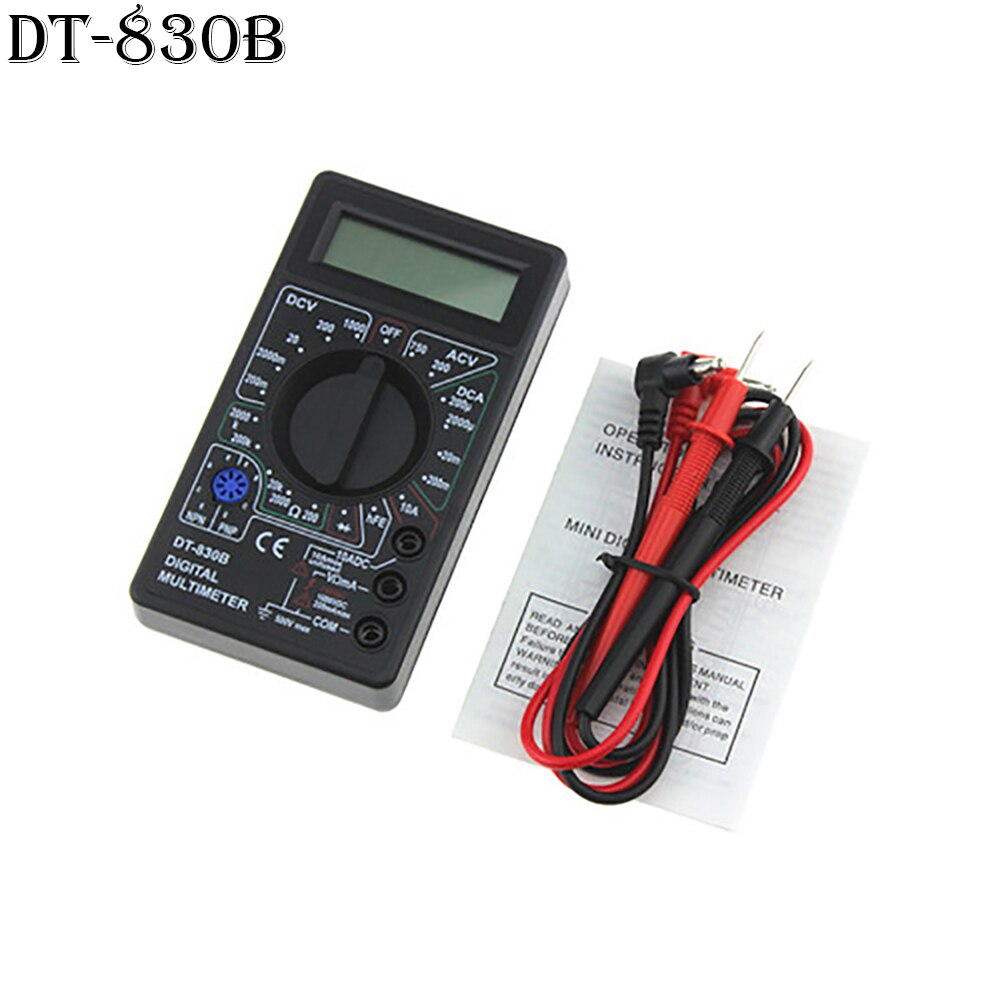 LCD Digital Multimeter M1 A830L Portable Multimeters Handheld Tester Intelligent Ammeter Voltmeter Ohmmeter With Test Lead: A