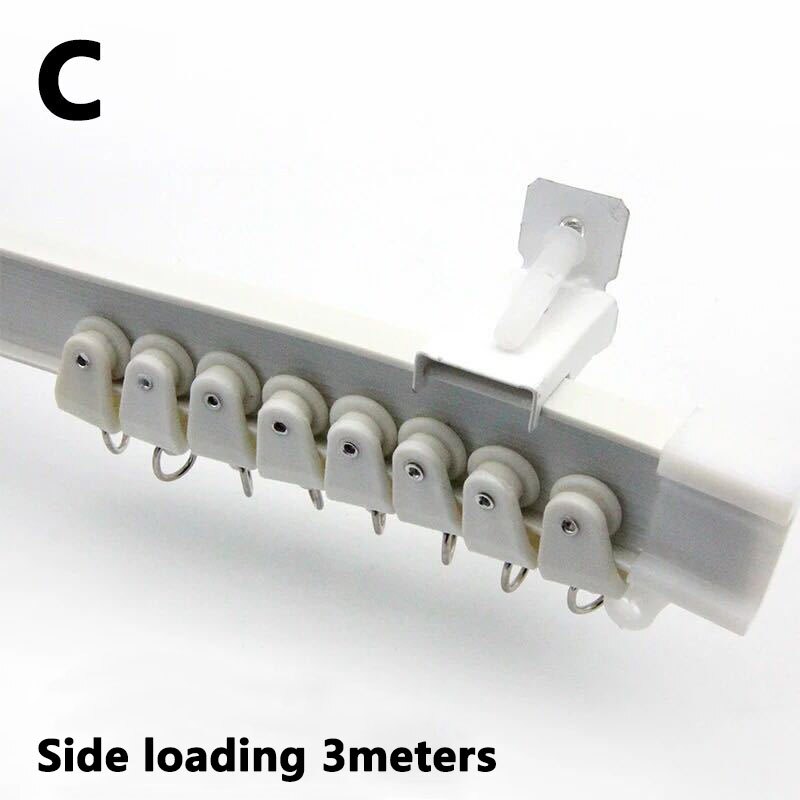 Flexible Ceiling Mounted Curtain Track Rail Straight Slide Windows Balcony Plastic Bendable Home Window Decoration Accessories: C