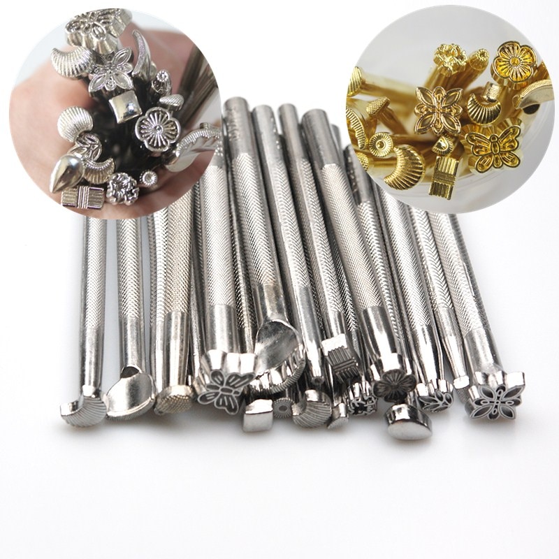 Alloy Metal Handmade DIY Leather Tools Set Leather Steel Punch Alphabet Carvings Tool Leather craft Stamps Leather carving seal