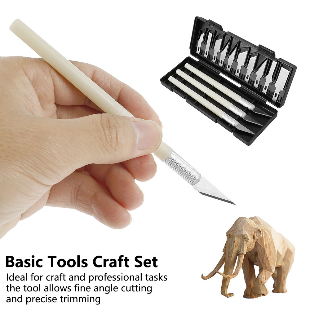 13Pcs Precision Wood Carving Knife Kit Metal Scalpel Knife Blades Set Household DIY Woodworking Hand Tools Carving Craft Hobby