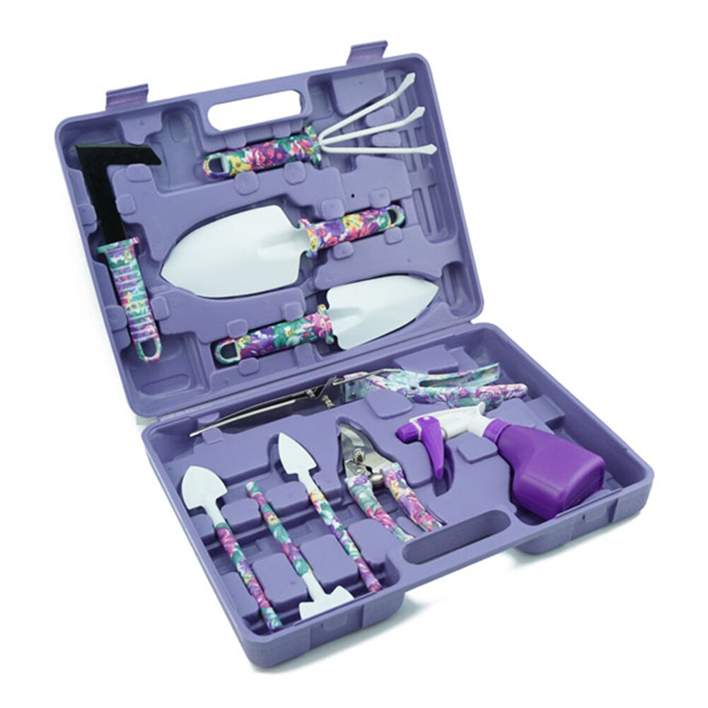 10 pièces/ensemble jardin outils de jardinage ensemble ergonomique truelle râteau désherbeur cisailles pulvérisateur avec étui de transport PAK55: Set Of Ten