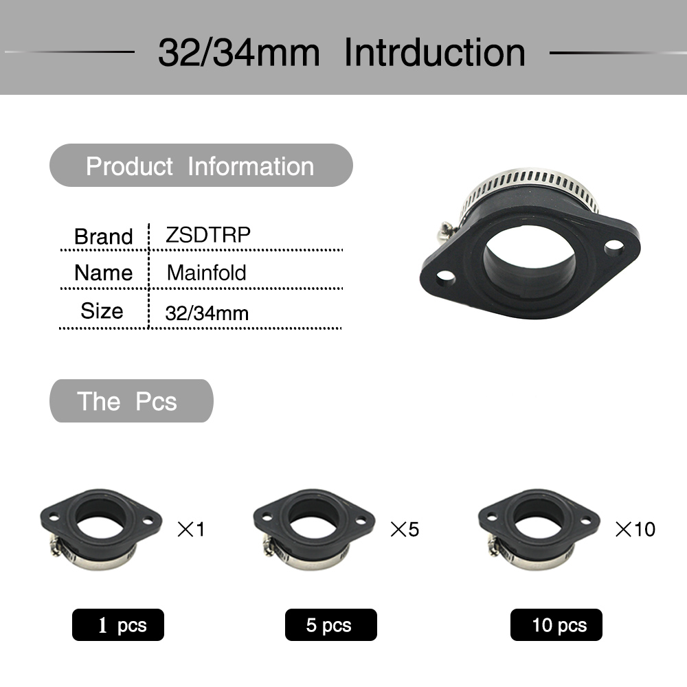ZS MOTOS Motorrad Vergaser Gummi Adapter Einlass Ansaugrohr Für MIKUNI VM24 OKO KOSO KEIHIN PE28 21/24/26/28/30/32/34mm