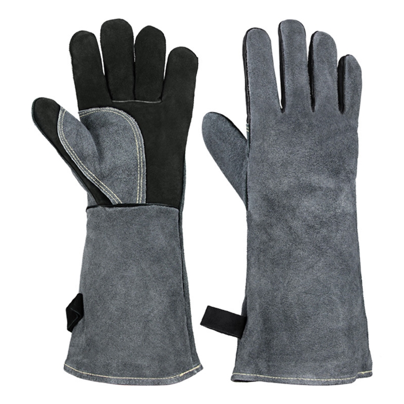 Leather Welding Gloves 932℉(500℃) for Pot Holder,Animal Handling Glove,BBQ,Oven,Grill,Fireplace Flame Retardant