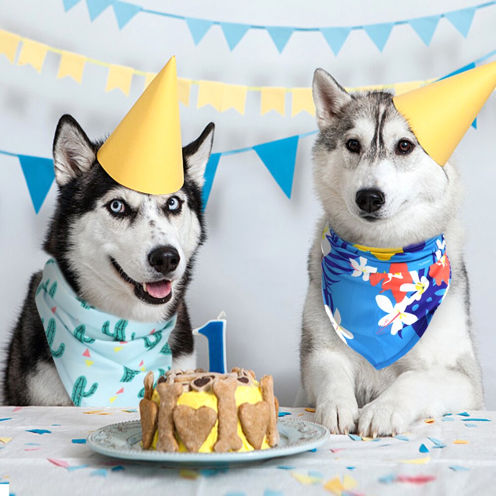 Foulard Bandana imprimé mignon pour chien, en coton doux, collier pour chat, Bandanas lavables pour petits et moyens chiens chats accessoires pour chiens