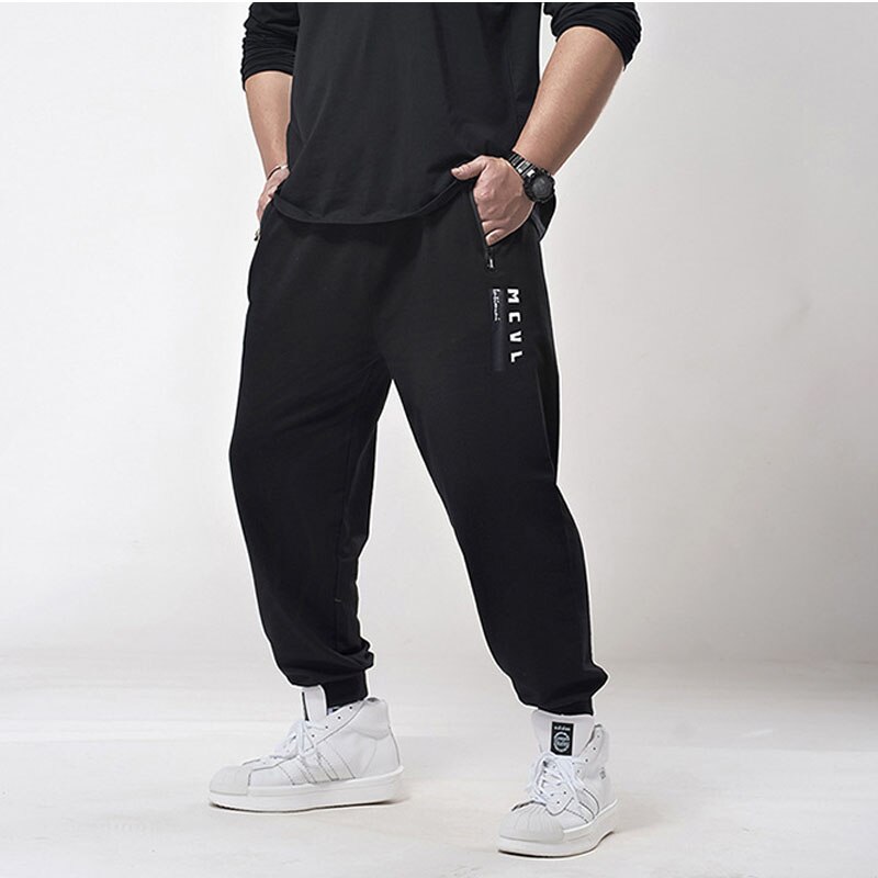 7XL 6XL Plus Size Men Pants Casual Sweatpants Sports Letter Summer Loose Sportwear Pants Long Black Stretch Trousers 2022