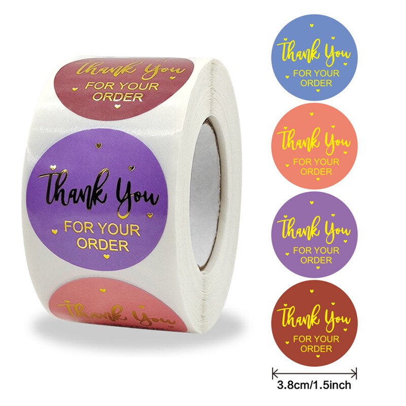 Color Bronzing Thank You Sticker Wedding Decoration Sealing Sticker Baking Birthday Party Label Sticker Envelope Decoration