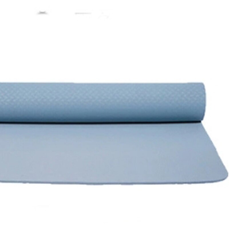 TPE Yoga Mat with Position Line Double-sided non-slip Carpet Mat For Beginner Environmental Fitness Gymnastics Mats 1830*610*6m: Sky Blue