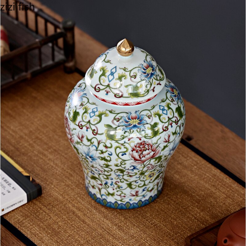 Recipiente grande de cerámica para almacenamiento de té, recipiente sellado para guardar alimentos, tarro decorativo para dulces, caja de té