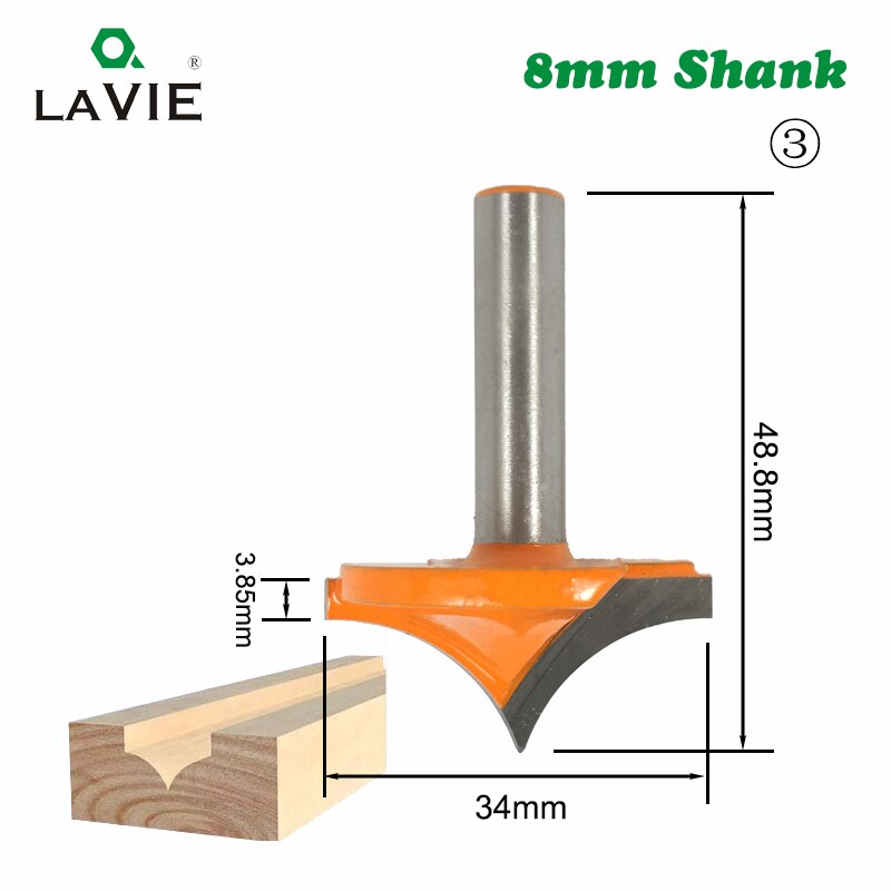 1pc 8mm skaft trefreserbit rett tv spyle trimming rengjøringe rund hjørne vik eske biter fresekutter til tre  mc02042