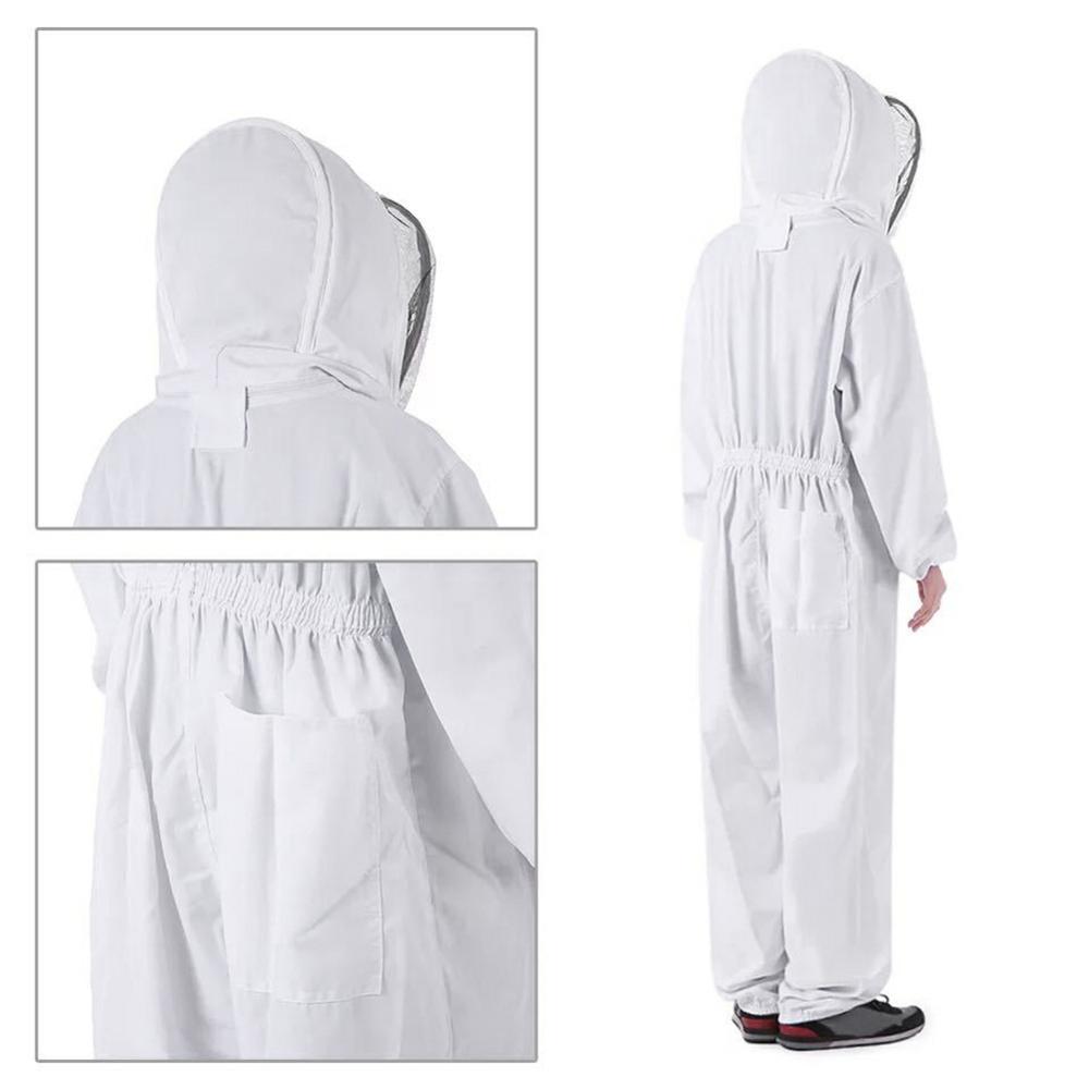 Katoenen volledige lichaam imkerkleding sluier capuchon hoed anti-bijenjas speciale beschermende kleding imkeruitrusting