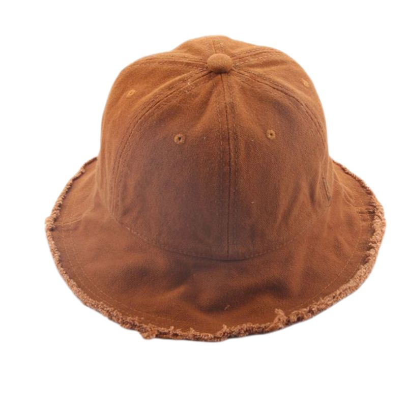 Chapeau en coton pour enfants en bas âge | Chapeau de seau floqué, couleur unie, Vintage, glands délavés à franges, large bord, Hip Hop enfant, chapeau de pêcheur: Coffee