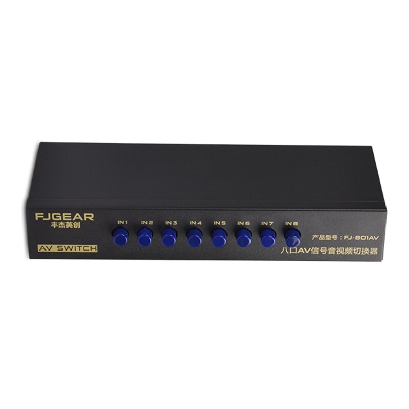 Conmutador AV de 8 vías, RCA, 8 en 1, decodificador de vídeo compuesto L/R para DVD, novedad de