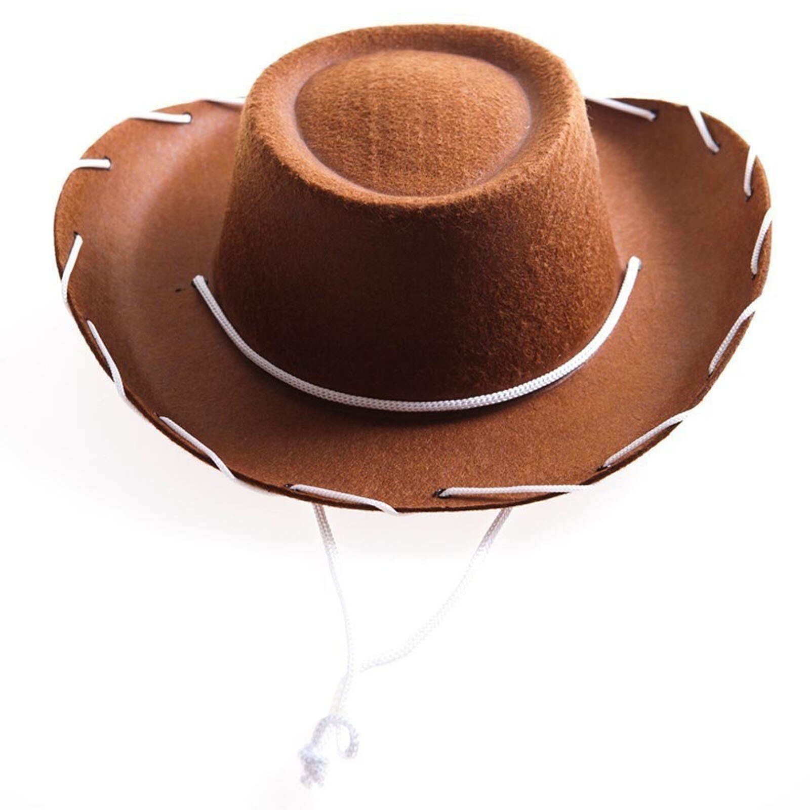 Casual Westlichen Cowboy-Hut Sonnenhut Cowgirls Kinder Hut Künstliche Wildleder Breite Krempe Freizeit Party Dekor Kinder Hut: Brown 
