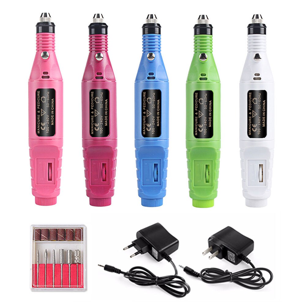 1 Set Electric Nail Drill Machine Kit Manicure Machine Nail Art Pen Pedicure Gel Ceramic Nail File Nail Art Tools