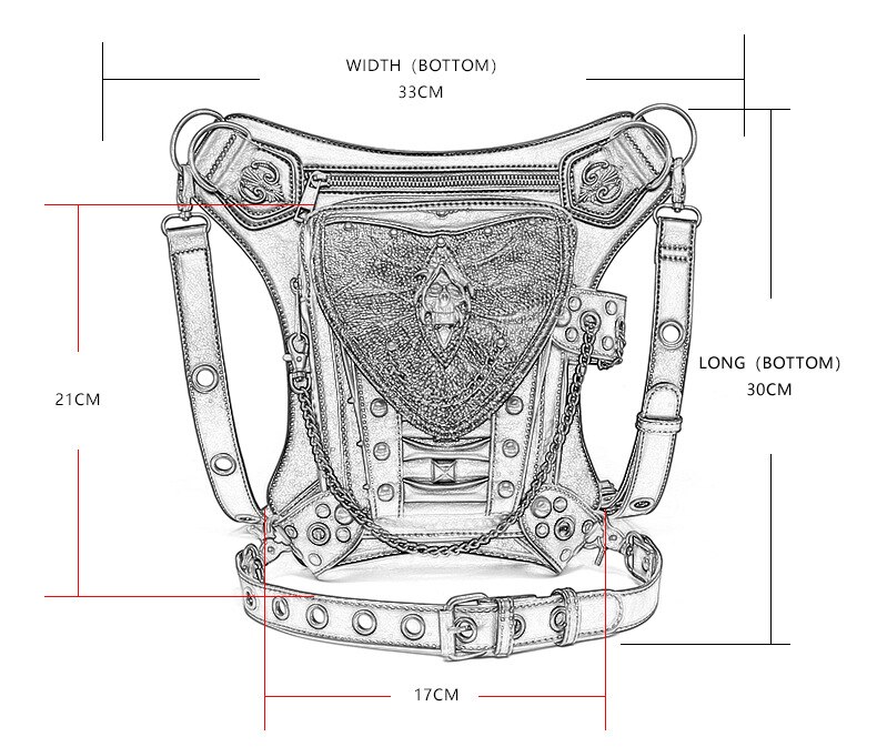 Riñonera Retro Steampunk para mujer, bolso de cuero, Punk, Rock, gótico, motorista, para Cosplay, escenario, , espectáculo, de viaje
