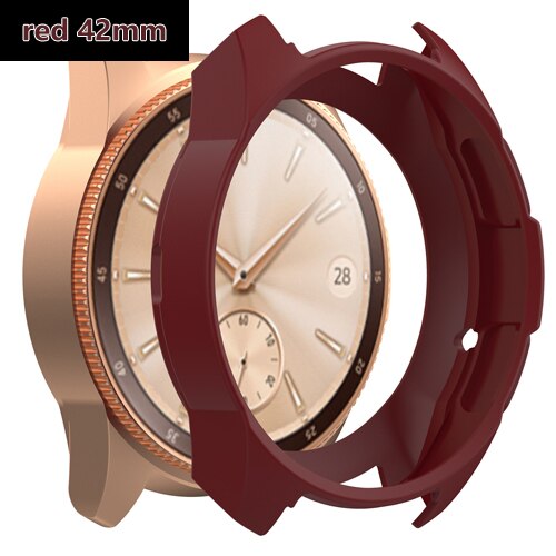 Gear S3 Frontier Case For Samsung Galaxy Watch 46mm band gear S3 Silicone Protect Cover Protective shell Watch Accessories: red 42mm