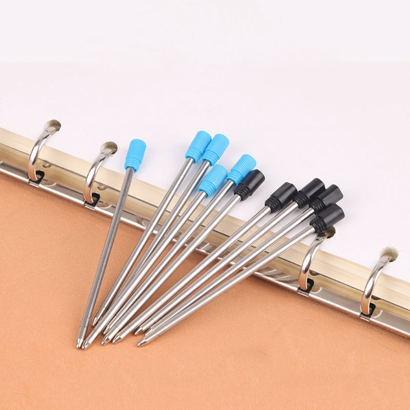 10pcs Ballpoint Pen Refills Replacement 1.0mm Blue Black Ink Color School Office