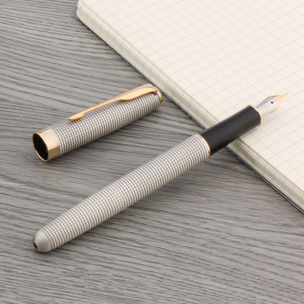 Jinhao 75 Vulpen Frosted Zwart Geborsteld Veer Titanium Zwarte Briefpapier 0.7Mm Inkt Pen Schoolbenodigdheden: A7