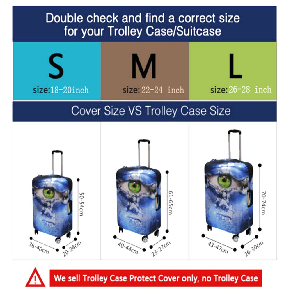 Luggage Cover - S/M/L - Dolphins Moon Print - Elastic, Waterproof, Dust-proof - For 18-30 Inch Trolley