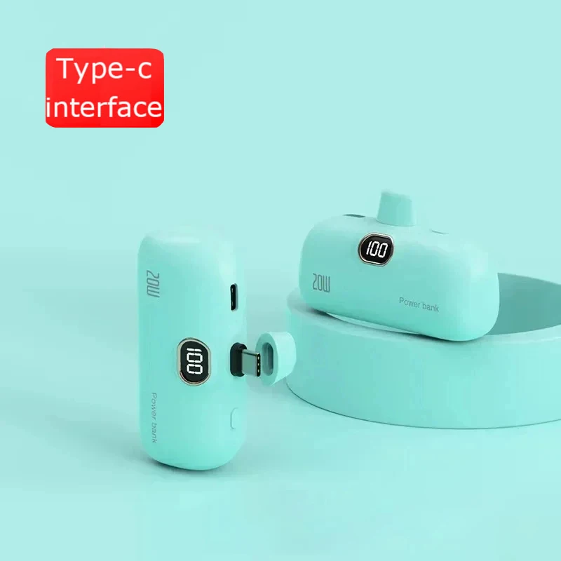 Xiaomi-Mini cápsula de banco de energía inalámbrico, fuente de alimentación móvil, batería externa de emergencia, cargador rápido para iPhone tipo c, 30000mAh: Plata / 30000mAh