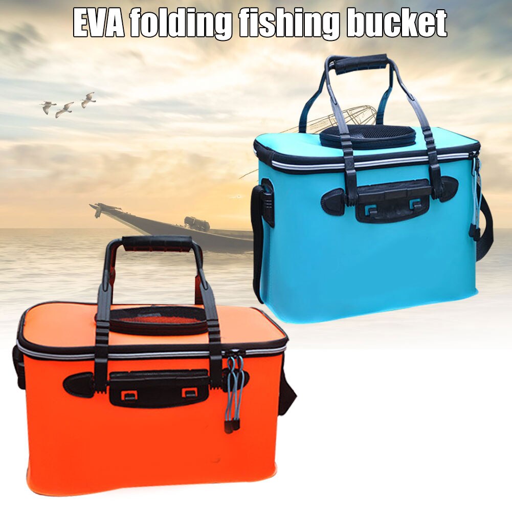 Fishing Bucket Box Folding Storage Container Carrier Large Capacity with Handle for Outdoor ALS88