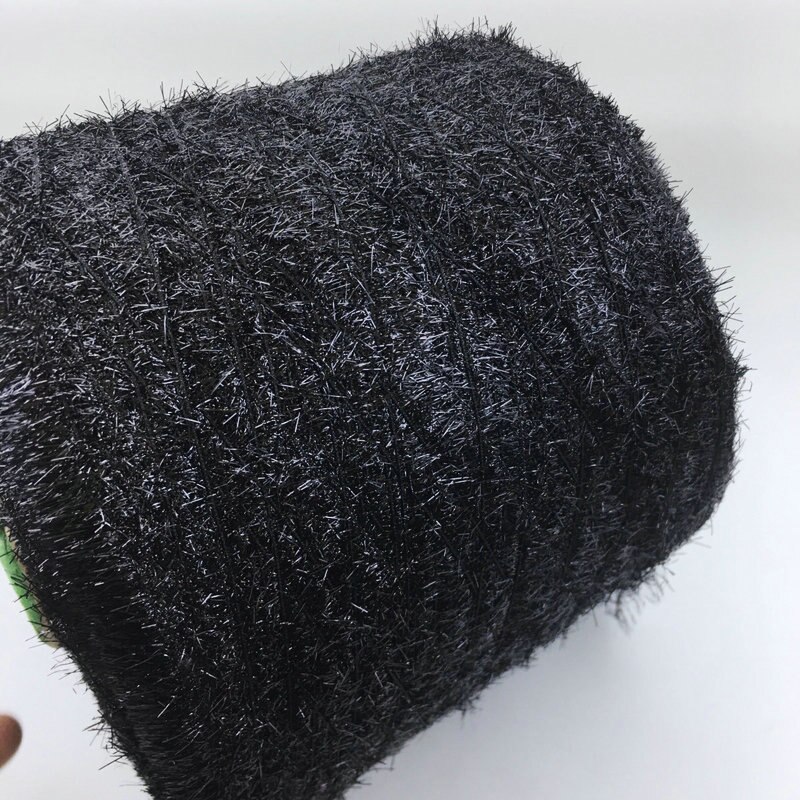 250 g/partij garen voor breien fiber hand breien Gehaakte breien weave knit flash cord Speciale fancy Heldere zijde ZL6: black