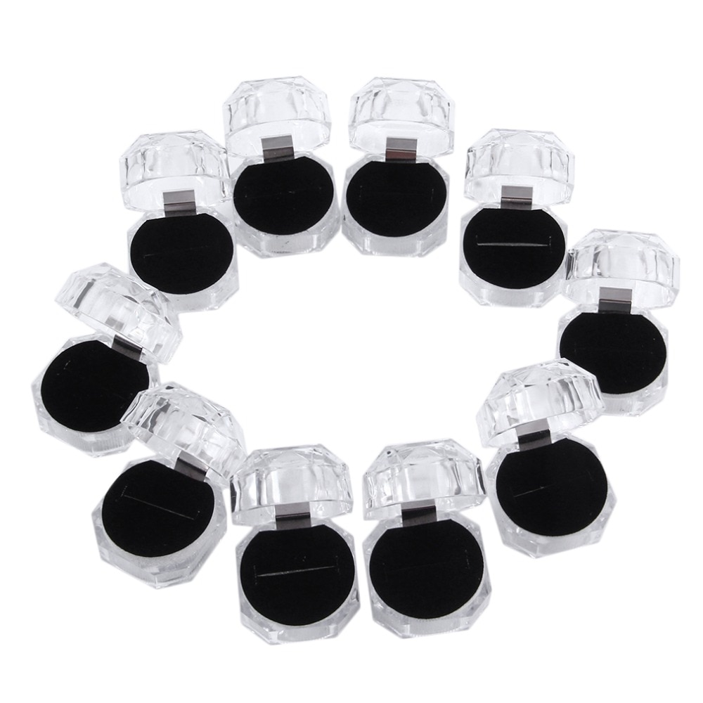 10 Pcs Clear Acryl Crystal Ring Oorbellen Display Dozen Organizer Pakket Case Transparante Sieraden Doos