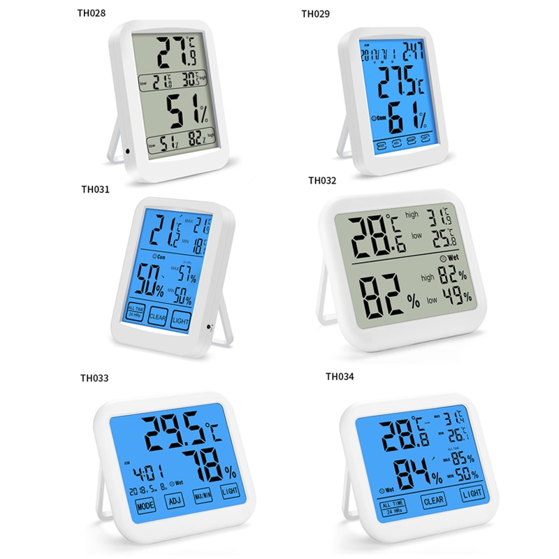 Digital Touch Screen Weather Station Displays Hygrometer Thermometer Indoor Outdoor Sensor Thermo-hygrometer Station