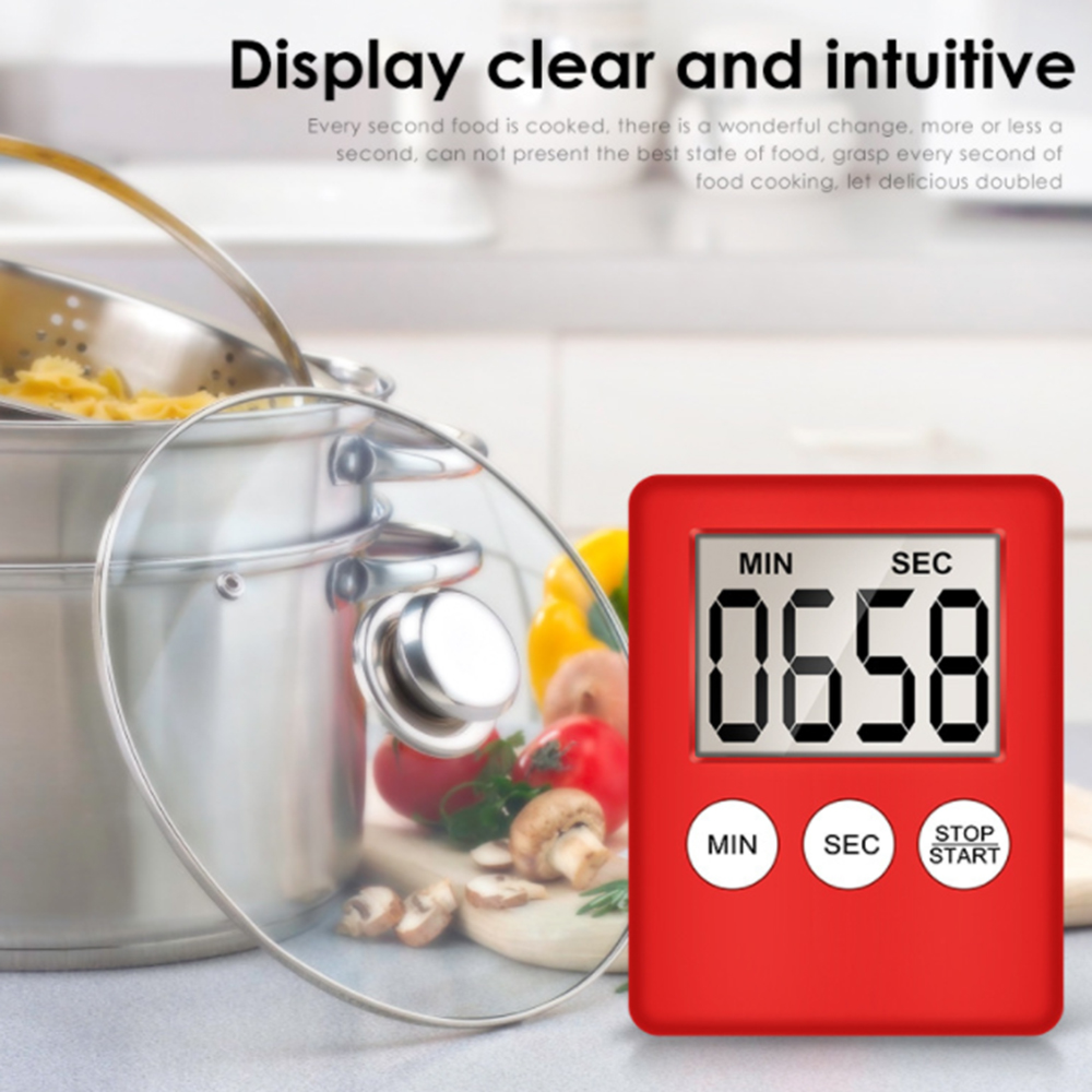 Ultra-Dunne Digitale Kookwekker Met Magnetische Achter Lcd Display Kan Minute Countdown Herinnering Accessorie