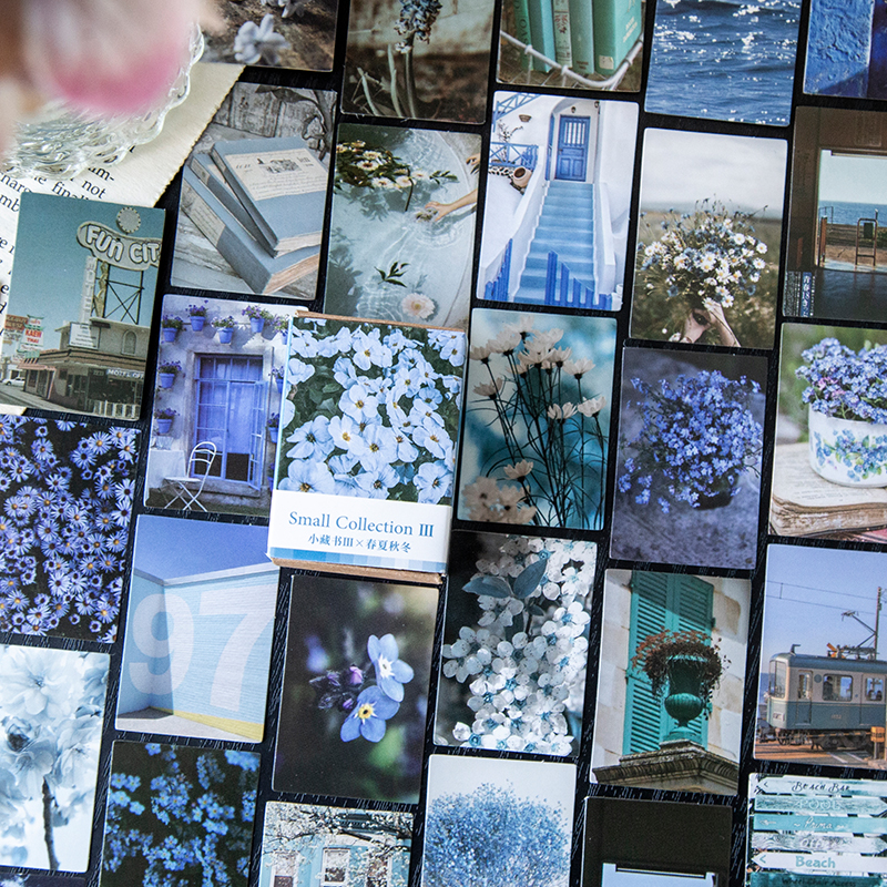 100 Stück Frühling Sommer Herbst Winter Kraftpapier Mini Grußkarte INS Blume Postkarte Brief Umschlag Dekoration LOMO Karten