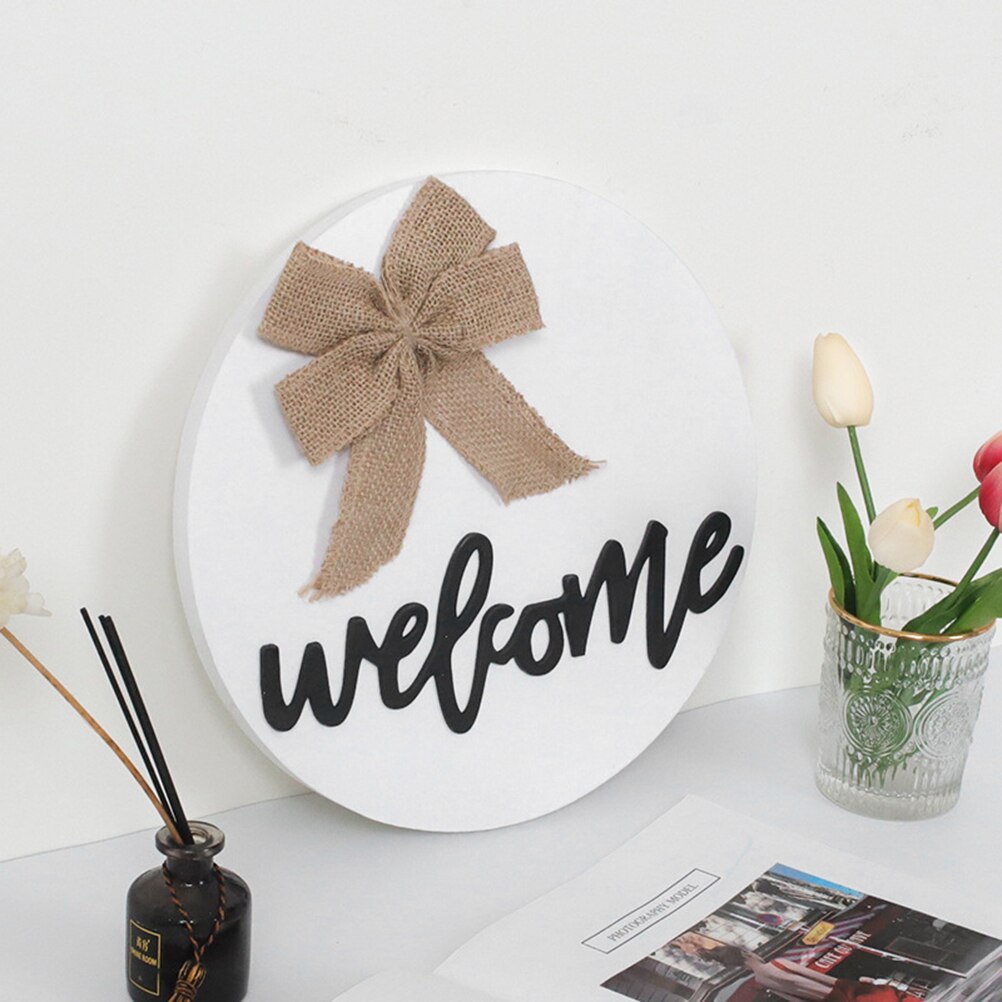 2pcs Welcome Door Sign Wooden Door Hanging Ornament Welcome Door Hanging Plaques