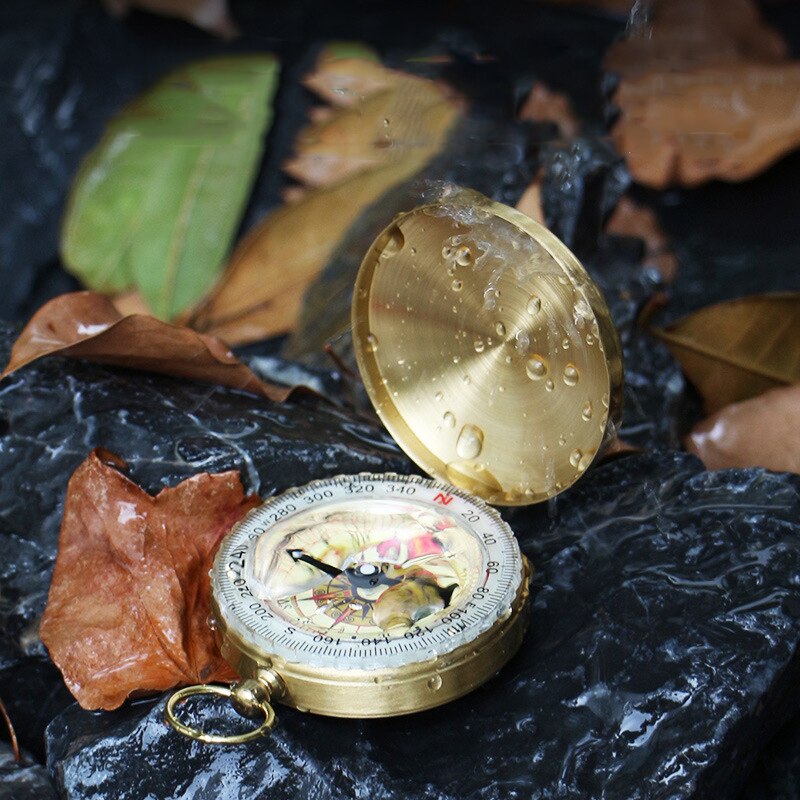 Compasses Camping Hiking Brass Gold Compass Pocket Watch Retro Portable Compass Navigation Outdoor