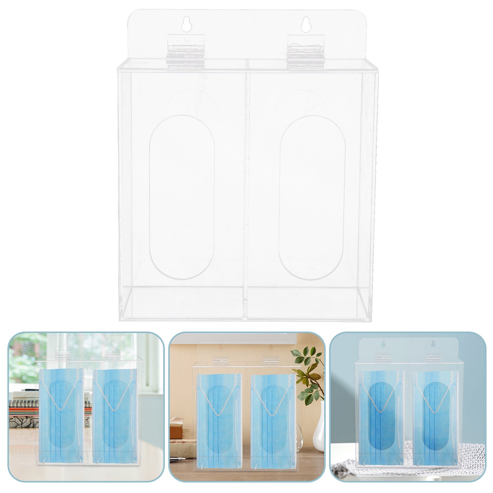 Acrylic Mask Box Disposable Mask Holder Clear Face Mask Dispenser Wall Mounted Mask Holder
