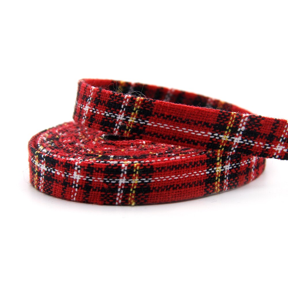 5 Yards Multi Sized Christmas Theme Cloth Fabric Ribbon Party Decoration Red Plaid Layering Cloth Ribbons For Hair Bow,5Yc12284: 1cm
