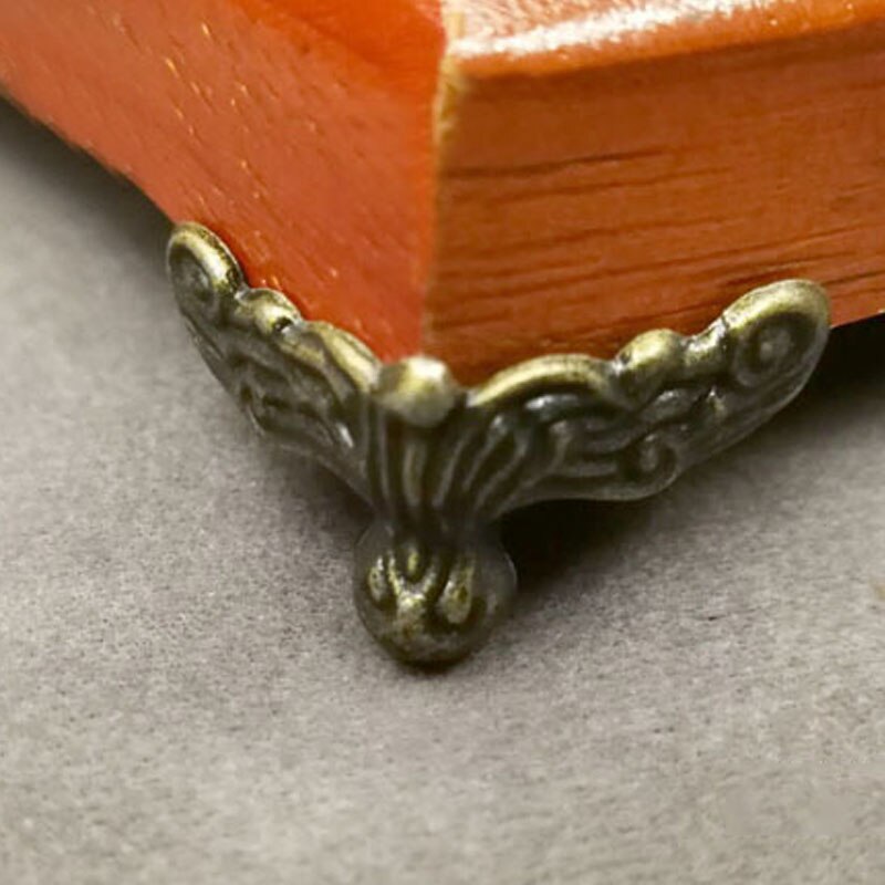 4Pcs Wood Case Decorative Feet Legs Corner Protector Golden Jewelry Box Feet Brackets Alloy Furniture Bottom Support Foot