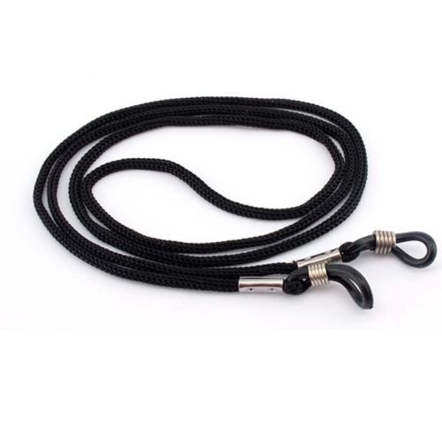 12 Stks/partij Zwart Nylon Bril String Cord Houder Zonnebril Voor Tavel Eyewear Lanyard Hals Touw Riem
