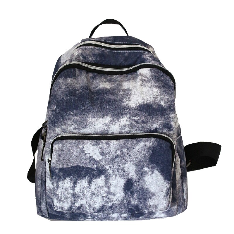 Atinfor Wasserdicht Nylon Frauen binden Farbstoff Kleine Reise Rucksack Teenager Tornister Mädchen Mini Daypack: binden Farbstoff grau