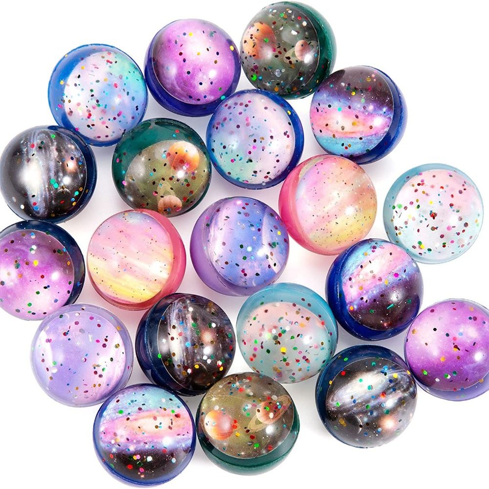 10 Stück Galaxy Sonnensystem Planet Bälle Schaum Hüpfball Raum Planeten Ball Acht Planeten Sternenhimmel Galaxy Schaumstoffball Mottoparty: Black
