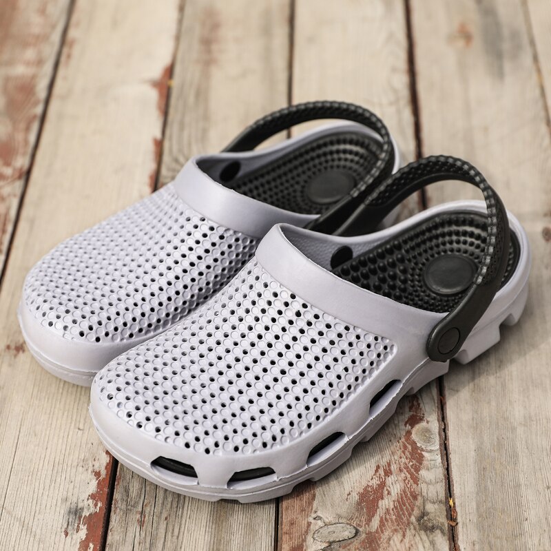 Uomini Piscina Sandali di Estate Scarpe Da Spiaggia All'aperto degli uomini Slip On Zoccoli Giardino Casual Doccia Con Acqua Pantofole: gray / 8