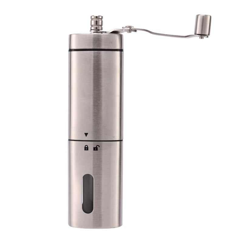 Handmatige koffiemolen - handmatige conische koffiebonenmolen met keramisch mechanisme van flafster kitchen - draagbare roestvrijstalen frees: Default Title