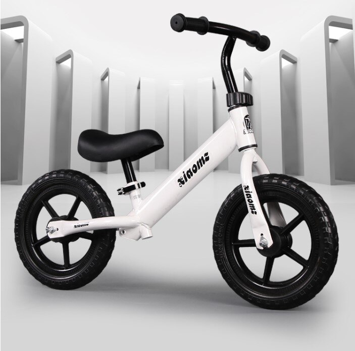 3-6 years old children's balance bicycle scooter baby walker two-wheeled outdoor sports bicycle kid toy: white-Foam tire