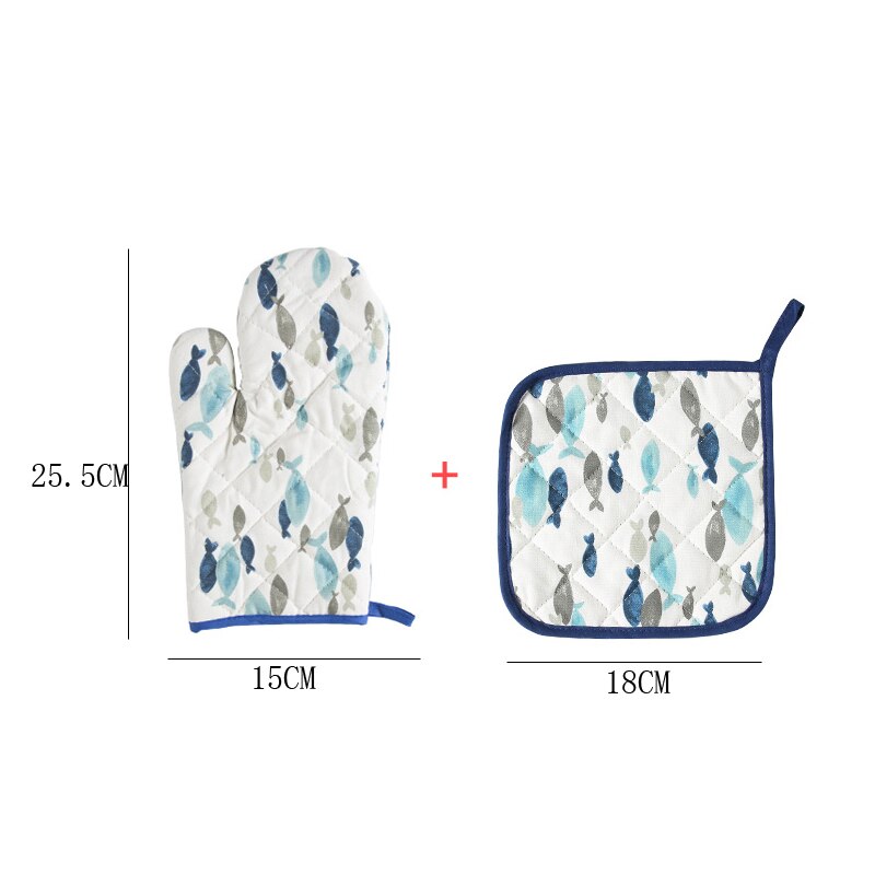 Kitchen microwave Gloves Potholders Oven Mitts Heat resistant non-slip pan Baking pan barbecue Heat-insulating tool: C Gloves table mat