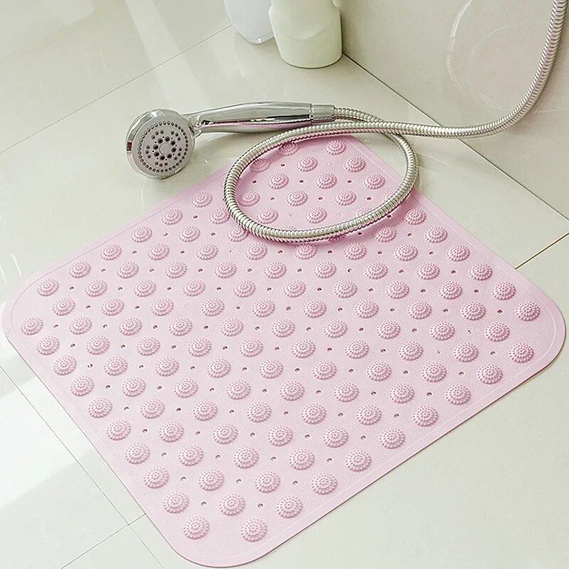 Rubber Material Bathroom Anti-slip Mat Shower Room Floor Mat Home Bathroom Waterproof Foot Pad Can Massage Anti-fall Mat: color 4 / About 36x60cm