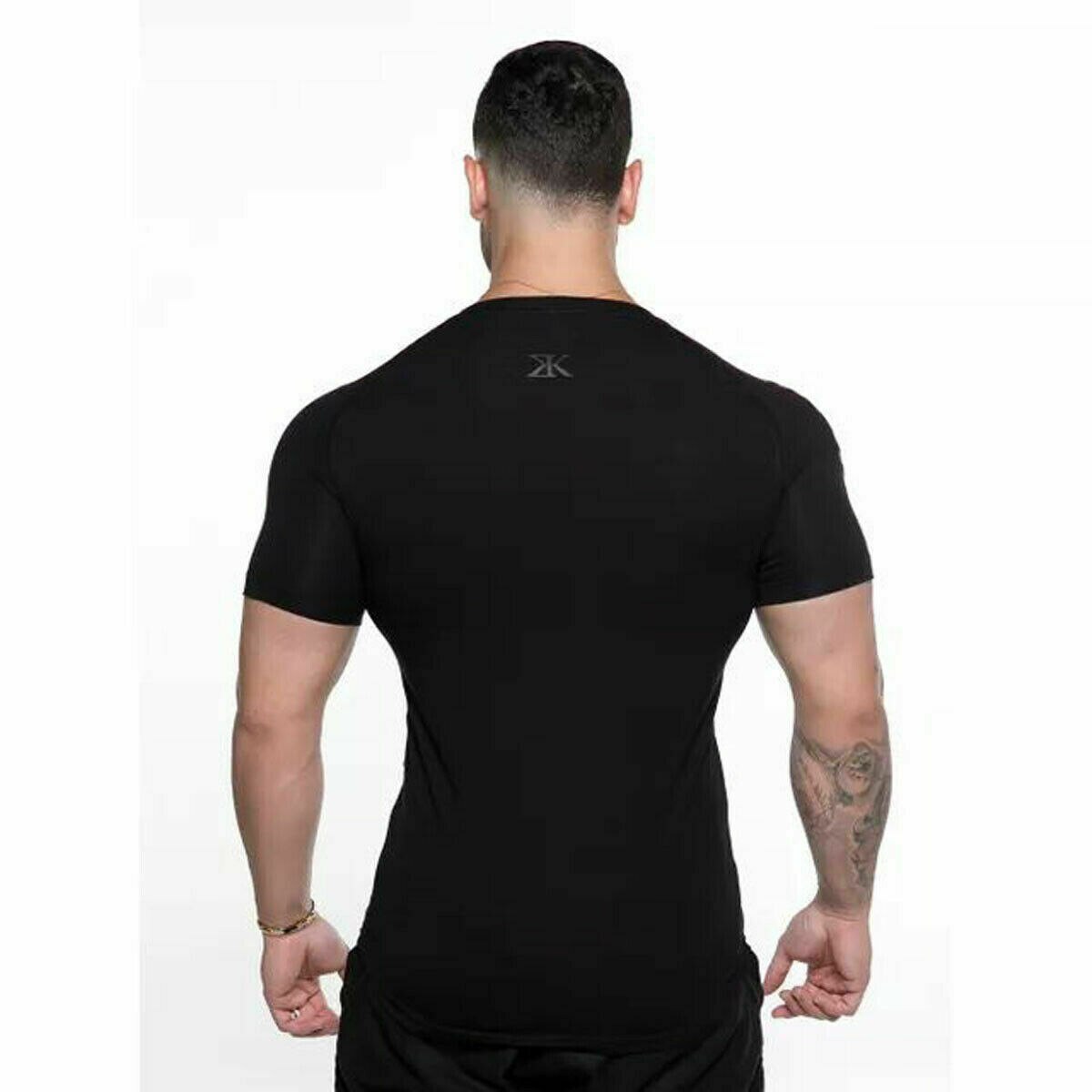 Herr t-shirt gym toppar sport t-shirt herr t-shirts träning träning kortärmad gym fitness muskel tight t-shirt plus size casual