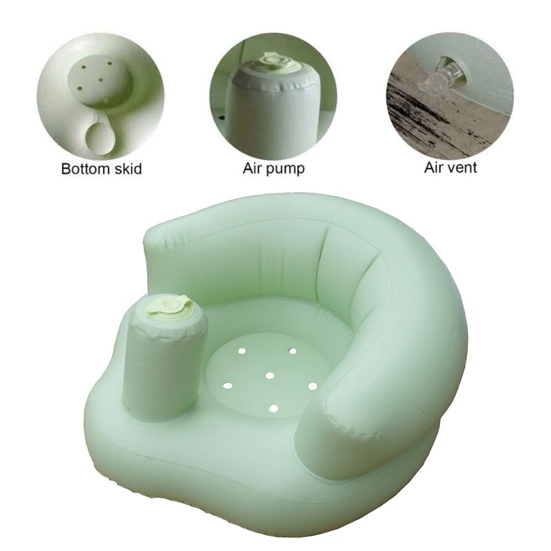 Bärbar babyinlärningsstol uppblåsbar badstol pvc soffa duschstol för att leka äta bad sova